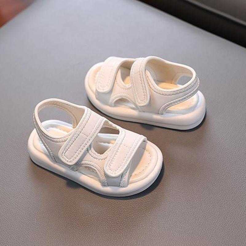 Sandals Summer Boy Sandals Children's Soft Soled Leather Comfortable Girls Flats Solid Color Beach Shoes 21-30 R230529