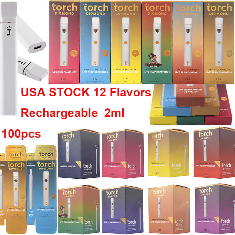 USA Local STOCK Diamond Disposable Vape Pen TORCH Full 2Grams Rechargeable 280mAh Battery Empty Disposable E Cigarettes For Thick Oil Device Pods 12 Flavors
USA Local STOCK Diamond Disposable Vape Pen TORCH Full 2Grams Rechargeable 280mAh Battery Empty Disposable E Cigarettes For Thick Oil Device Pods 12 Flavors