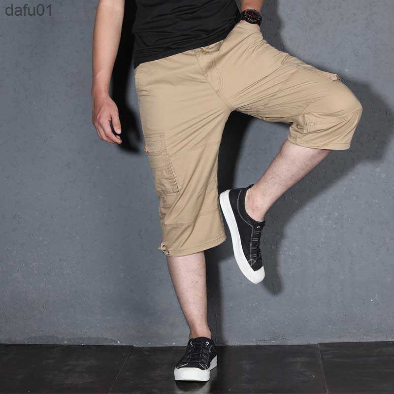 Men's Shorts Men's Summer Cargo Short Pants 3/4 Length Straight Loose Baggy Short Boardshort Male Clothing Hip Hop Short Plus Size S-5XL L23