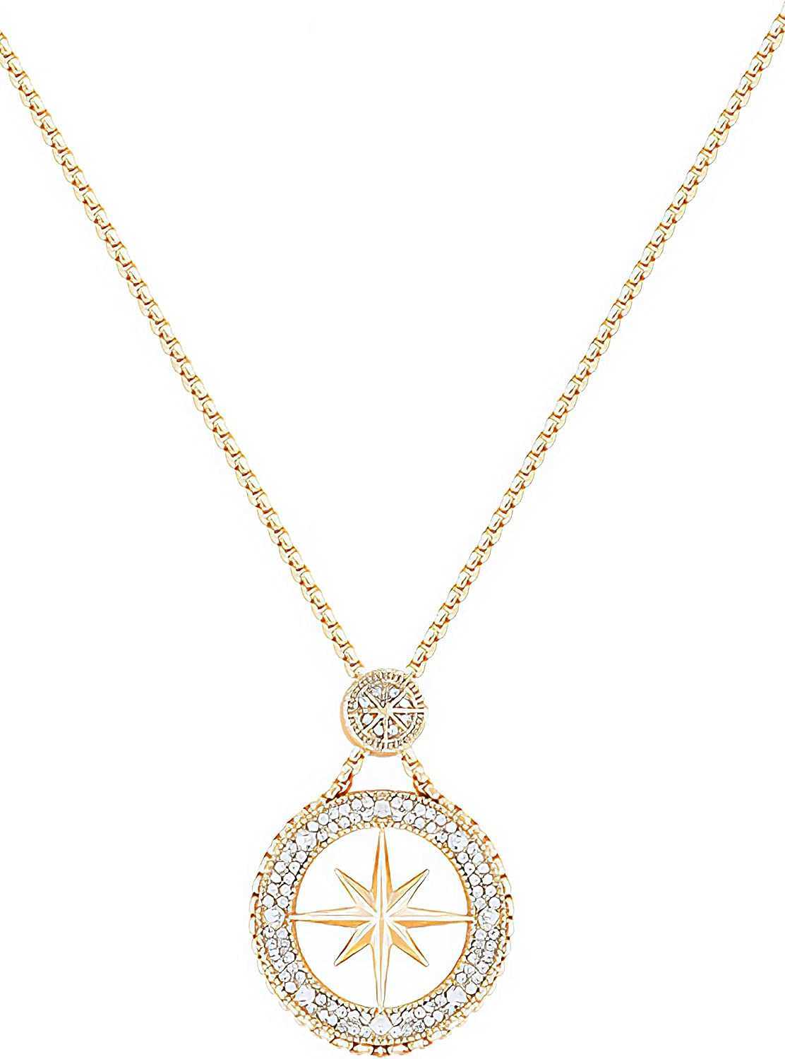 18k Gold Plated Eight-pointed Star Necklace Length Adjustable For Women Trendy Fashion Women Girls With Delicate Pendant Stackable Long Chains Jewelry