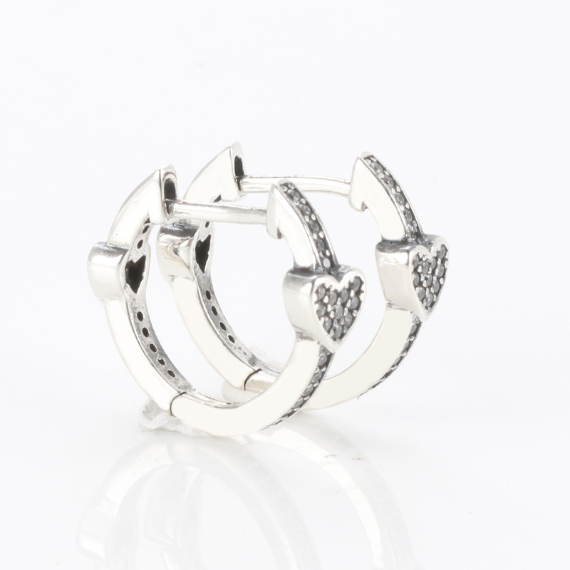 Authentic 925 Sterling Silver Heart Shiny Stud Earrings - Rose Gold & Platinum Options for Women's Luxury Jewelry
