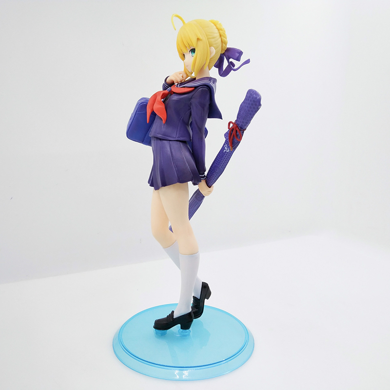 Funny Toys Fate Stay Night Saber School uniform PVC Action Figure Japanese Anime Figure Model Toys Collection Doll Gift