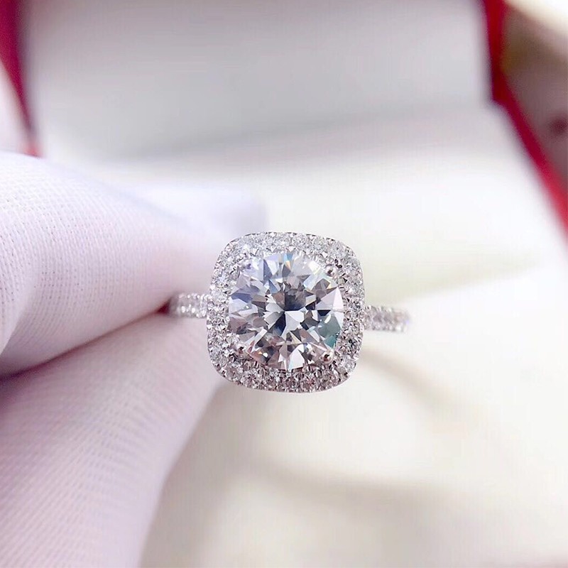2023 Handmade Wedding Rings Luxury Jewelry 925 Sterling Silver Fill Round Cut 5A Cubic Zircon CZ Diamond Gemstones Promise Women Bridal Ring For Lover