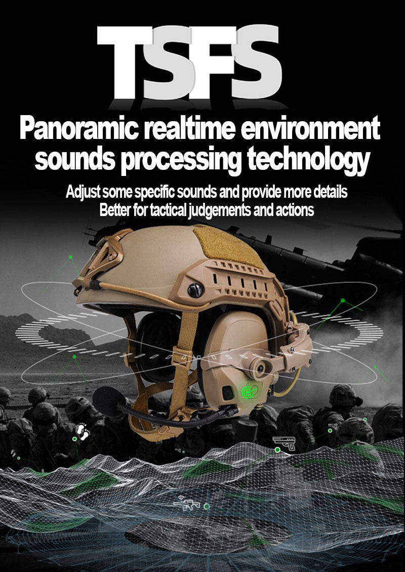 New AMP Headset Full Digital Dual DPS Tactical FMA Headset Communication Noise Reduction w/ V60 PTT Combo