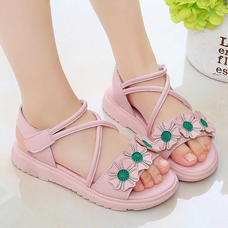 Sandals Sandals Summer Kids Shoes Fashion Sweet Princess Flower Children Sandals for Girls Toddler Baby Soft Breathable Girl Shoes R230529