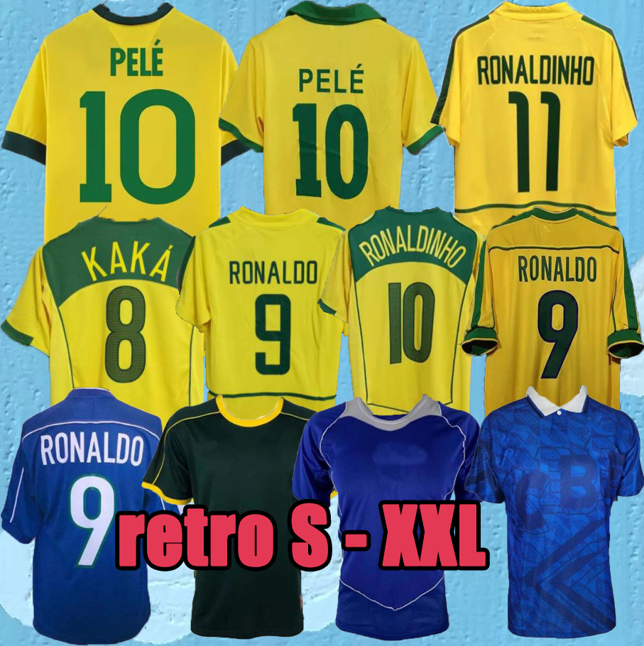 

1970 1978 1957 retro Brasil PELE soccer jerseys VINI JR 2002 1998 Carlos Romario Ronaldo Ronaldinho shirts 2004 1994 BraziLS 2006 RIVALDO ADRIANO KAKA 1988 2000 2010, 1998 home