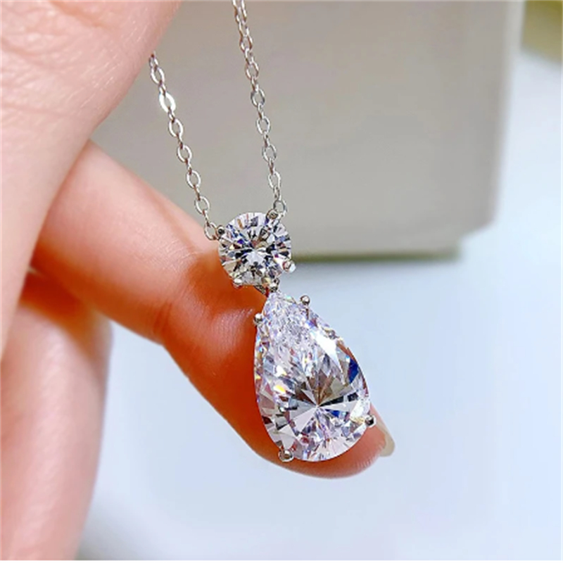 Water Drop Moissanite Diamond Jewelry set 925 Sterling Silver Party Wedding Earrings Necklace For Women Bridal Promise Jewelry