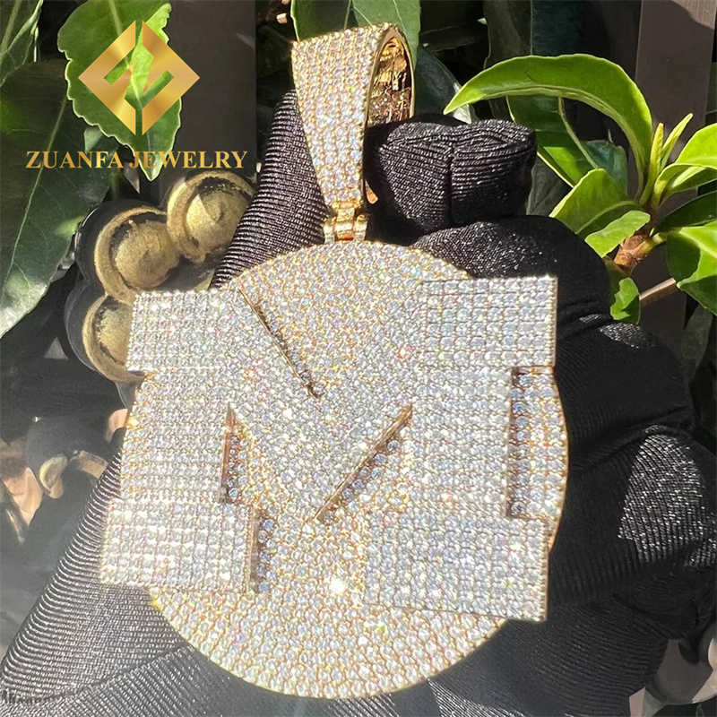 Custom Jewelry Sterling Silver 925 Hip Hop Jewelry Vvs Moissanite Diamond Iced Out Letter Pendant