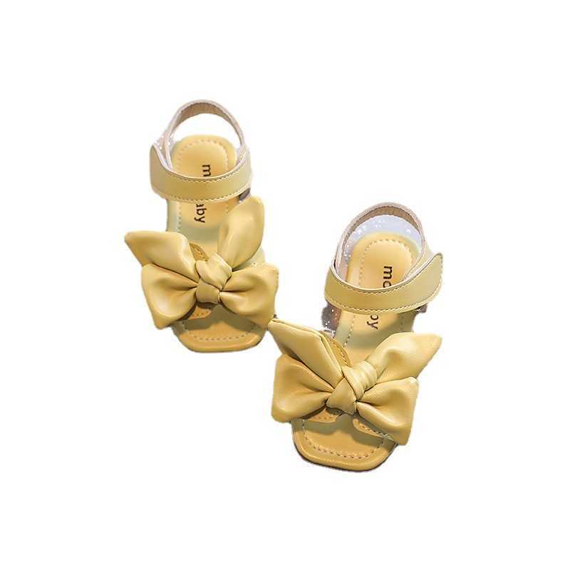 Sandals Girls Sandals 2023 Summer New Little Girl Princess Shoes Children Big Bow Sweet Non-slip Kids Shoes Fashion Soft Beach Sandals R230529