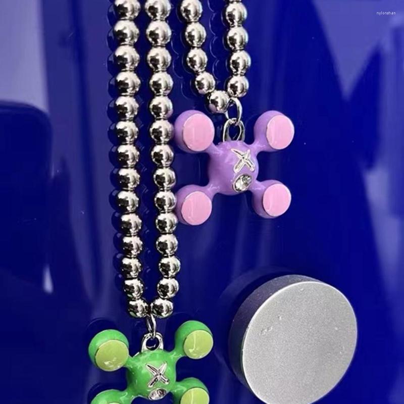 Pendant Necklaces Fashion Stainless Steel Round Bead Chain Quadangle Ball For Men Women Personality Niche Design Sense Necklace Gift
