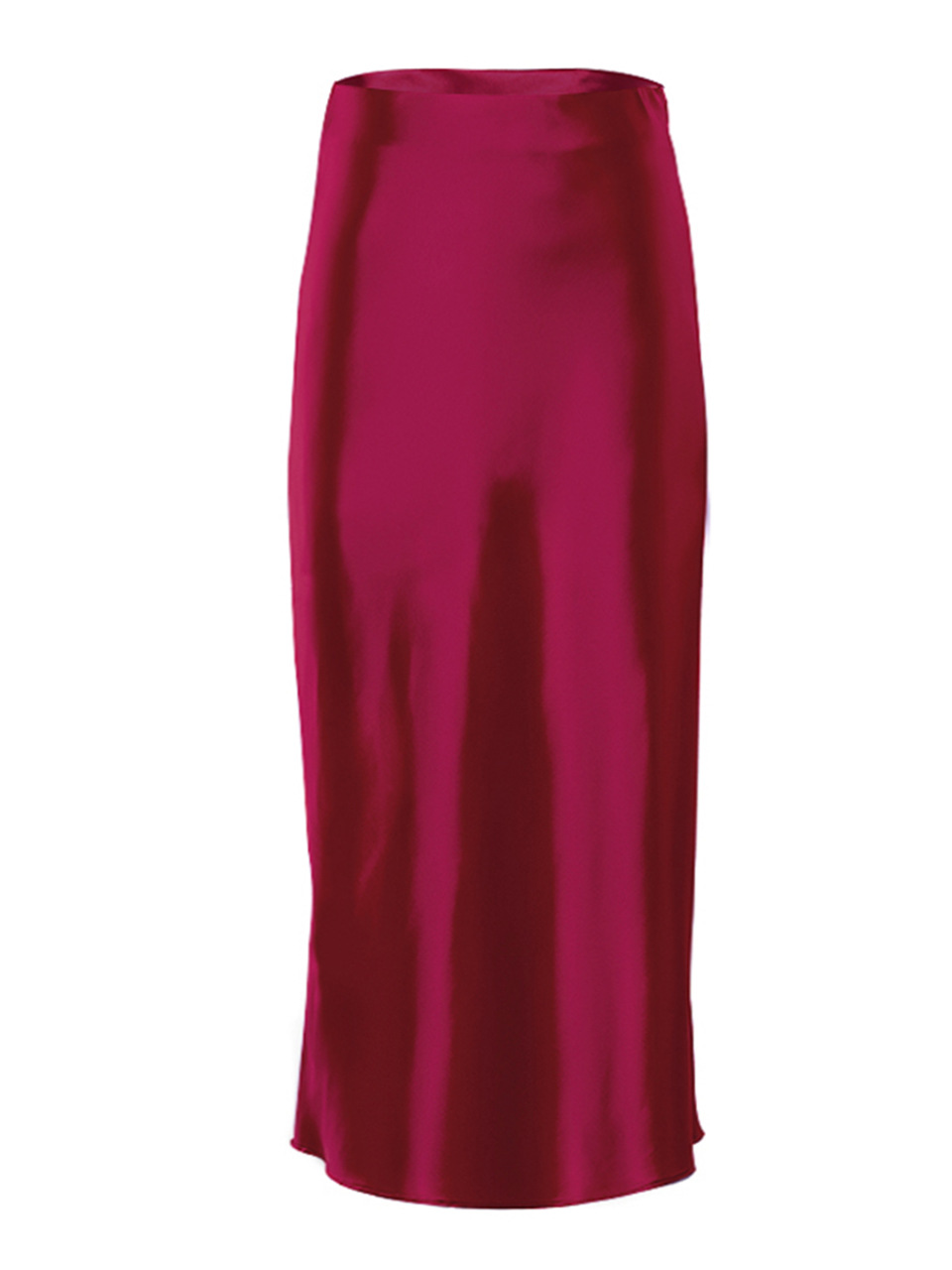 Purple Satin Silk Midi - High Waisted Summer Skirt For Women
