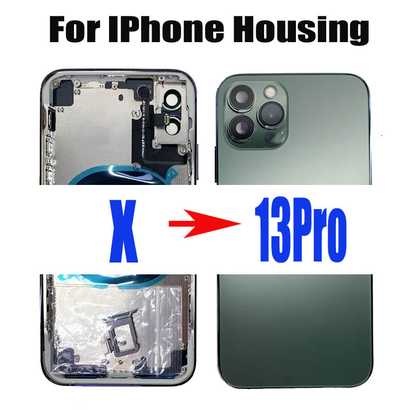 

DIY Back Cover Housing For X to 13 14 Pro Back Battery Middle Frame Replacement For iPhone X Like 13 Pro Housing, X to iPhone 13Pro
