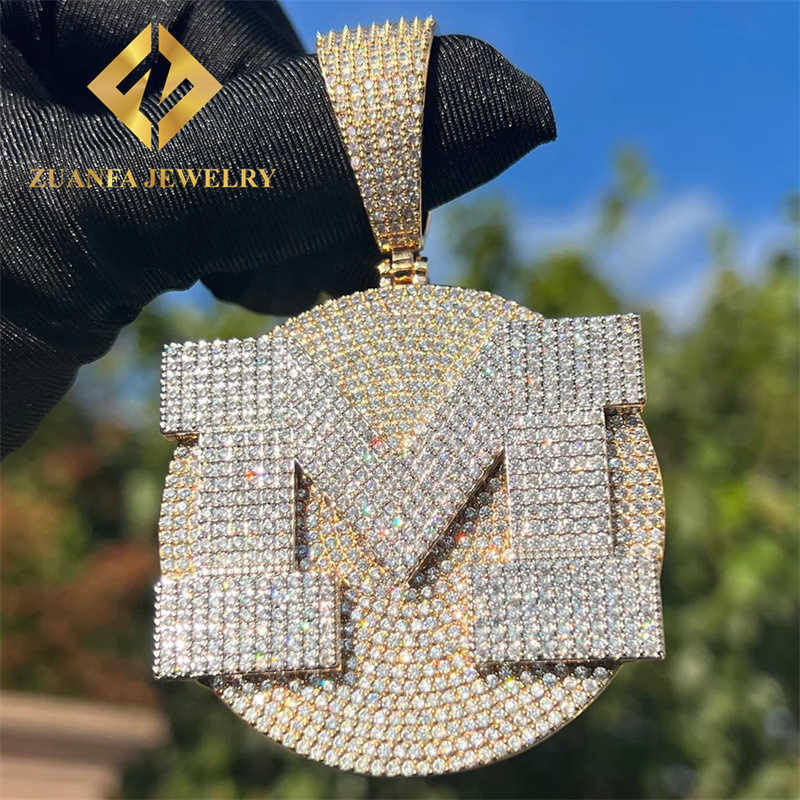 Custom Jewelry Sterling Silver 925 Hip Hop Jewelry Vvs Moissanite Diamond Iced Out Letter Pendant