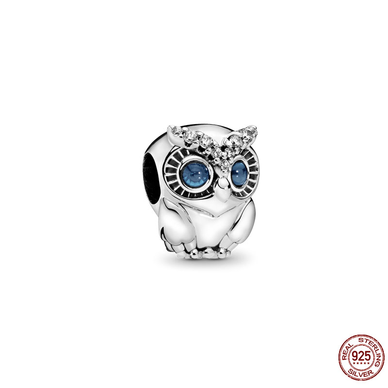 925 Sterling Silver Charm Pendant Animal Cat Eagle Pearl Is Suitable For S925 Snake Bracelet Necklace Female Jewelry DIY Fashion Accessories Free Deli