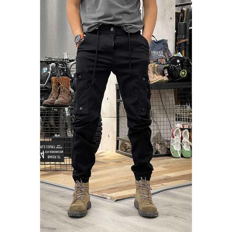 Pants Camouflage Navy Trousers harem Y2K tactical military cargo pants Men's technical clothing High quality outdoor hip-hop work stack Flat nood