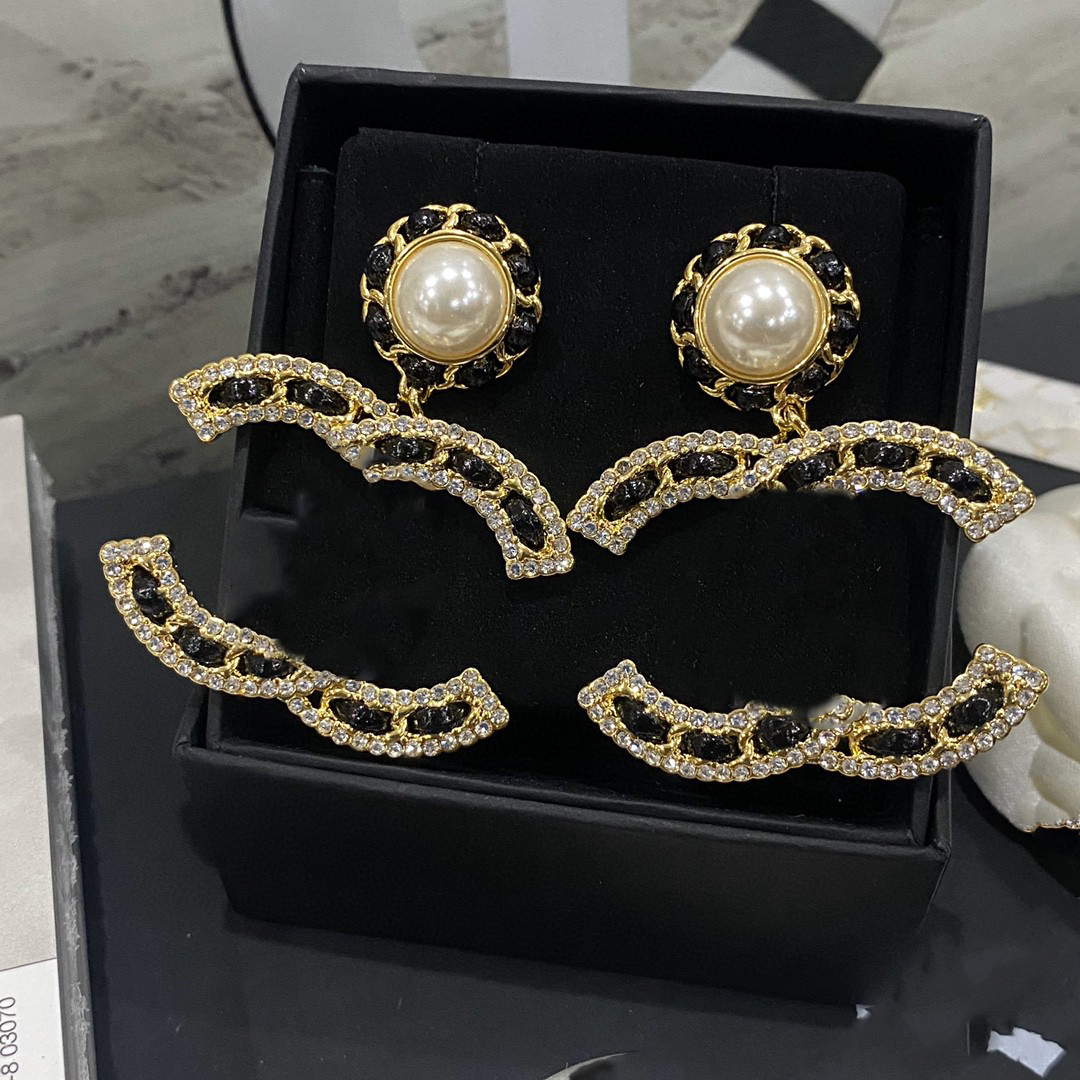 stud earrings top quality woman designer earring double letter ccity jewelry women Wedding Gifts 4634