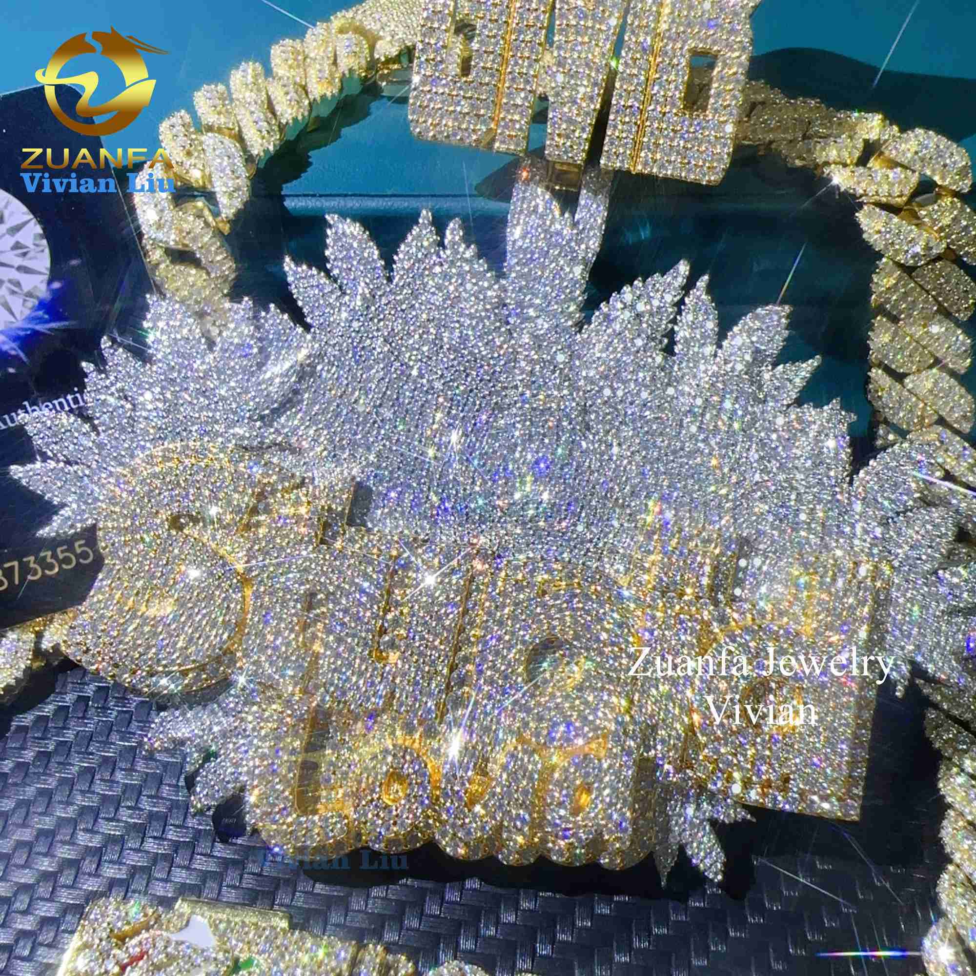 Iced Out 925 Sterling Silver Hip Hop Pendants for Jewelry Making Vvs Moissanite Diamond Pendant