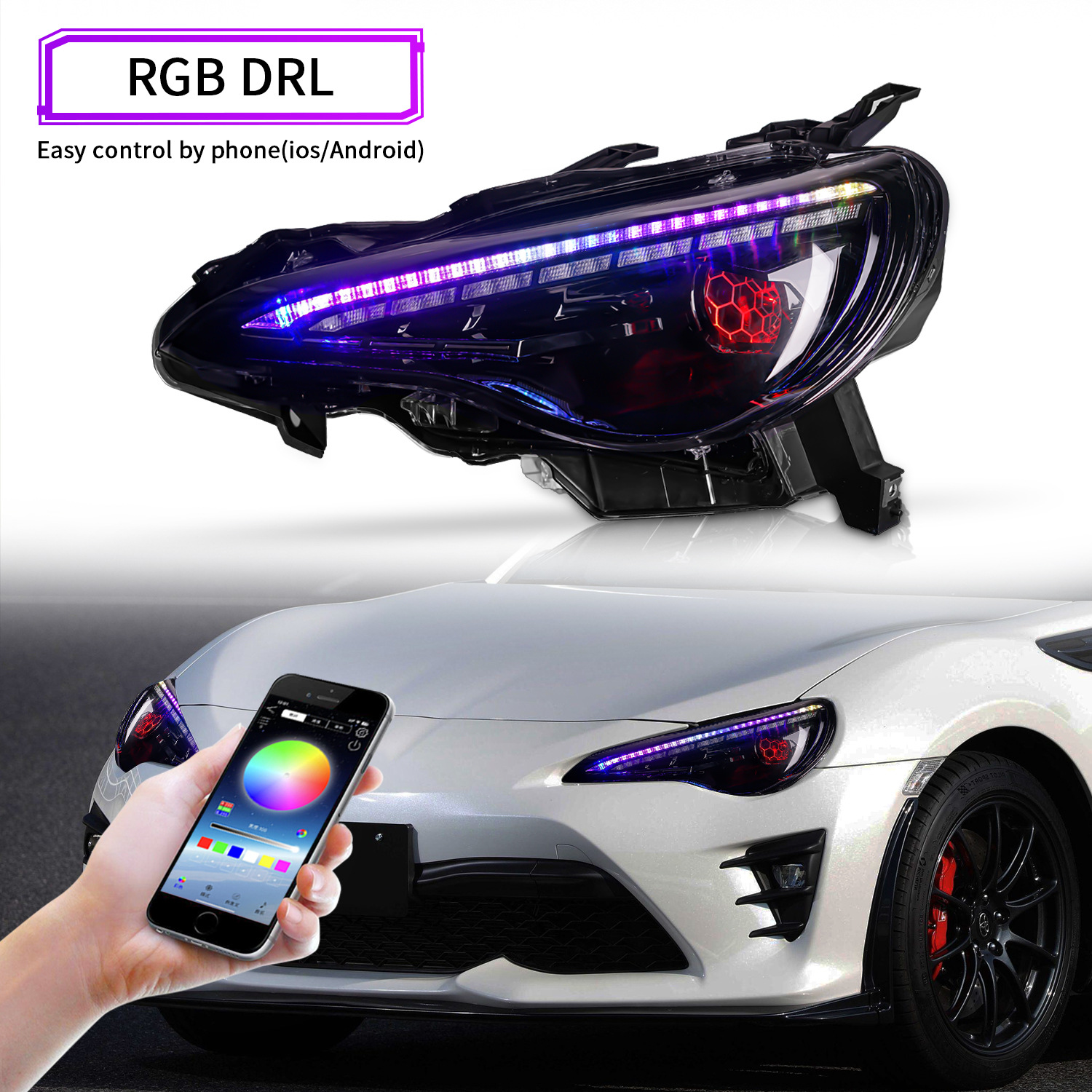 Car Headlights For Subaru BRZ/Toyota 86 2012-20 21 Headlight Full LED Front Lamp RGB Design Running Light Turn Signal
