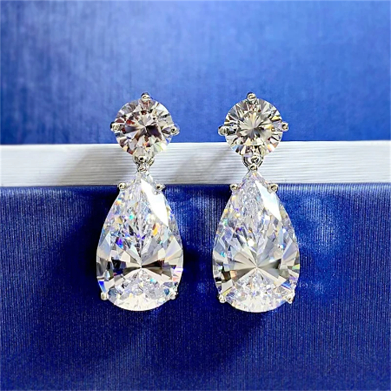 Water Drop Moissanite Diamond Jewelry set 925 Sterling Silver Party Wedding Earrings Necklace For Women Bridal Promise Jewelry