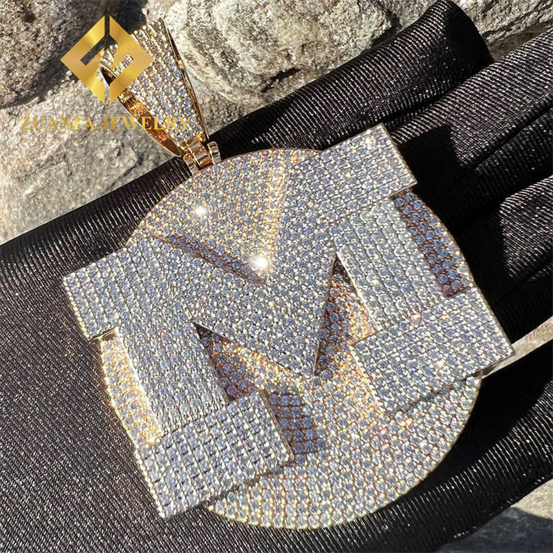 Custom Jewelry Sterling Silver 925 Hip Hop Jewelry Vvs Moissanite Diamond Iced Out Letter Pendant