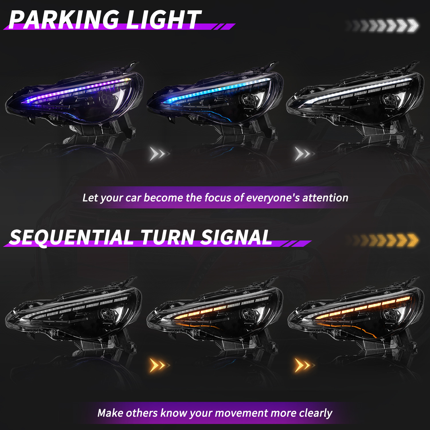 Car Headlights For Subaru BRZ/Toyota 86 2012-20 21 Headlight Full LED Front Lamp RGB Design Running Light Turn Signal