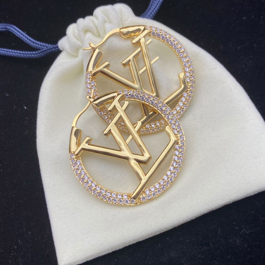 2023 Luxury gold hoop earrings for lady women girls ear studs set Designer Jewelry earring Valentine's Day Gift engagement for Bride louise vutton viuton