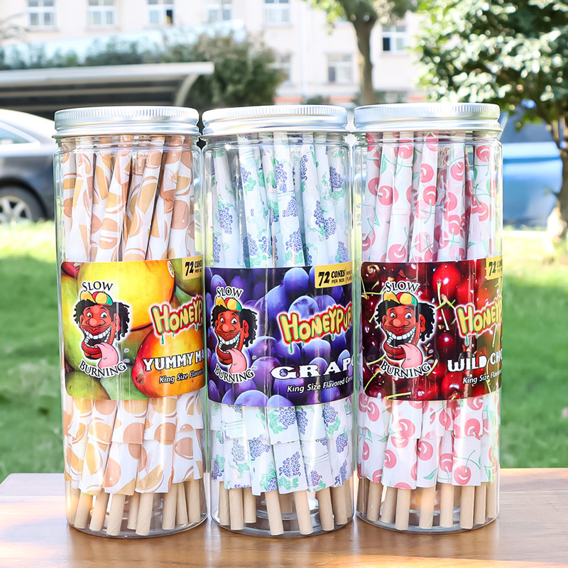 Honeypuff smoking accessories king size pre roll paper use for smoking tocacco cigarette 110mm dry herb rolling papers Colorful 72PCS/Jar
Honeypuff smoking accessories king size pre roll paper use for smoking tocacco cigarette 110mm dry herb rolling papers Colorful 72PCS/Jar