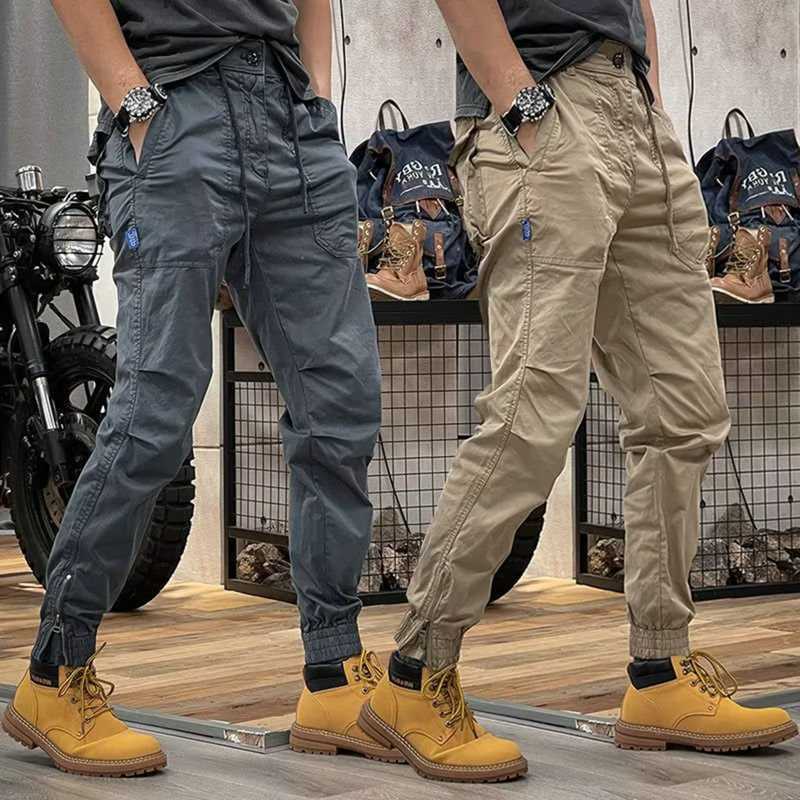 Pants Camouflage Navy Trousers harem Y2K tactical military cargo pants Men's technical clothing High quality outdoor hip-hop work stack Flat nood