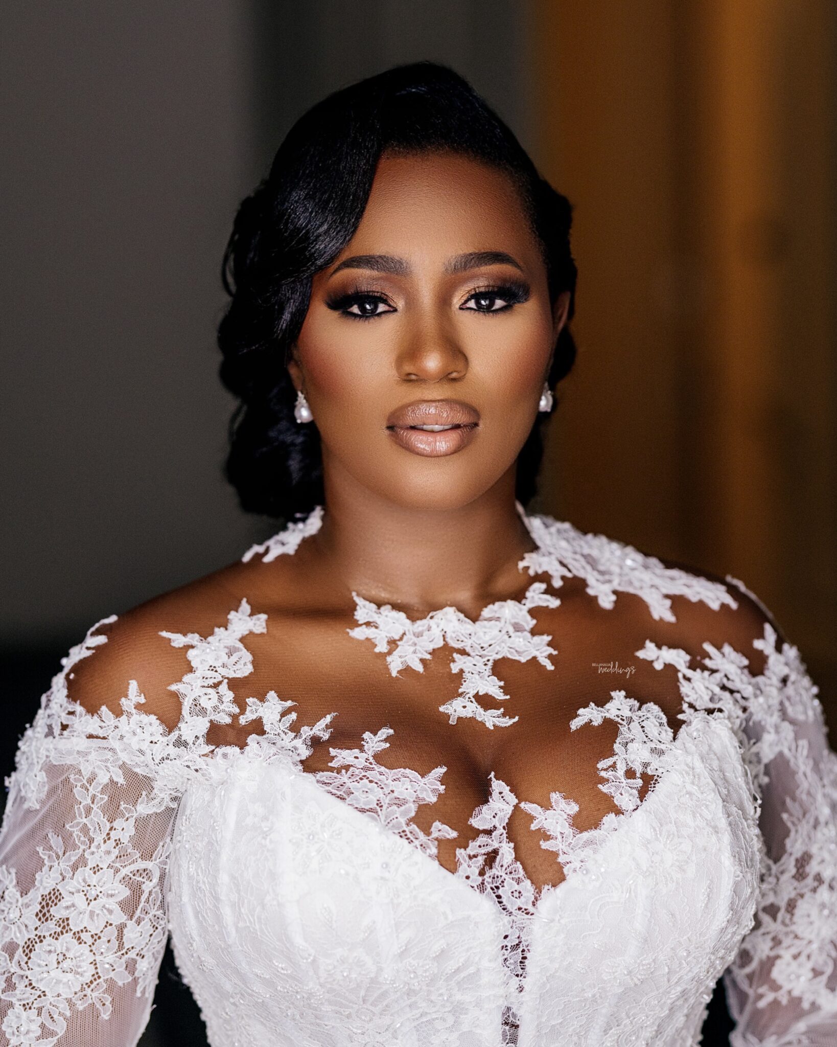 2023 Arabic Aso Ebi Mermaid White Wedding Dress Sheer Neck Long Sleeves Lace Bridal Gowns Dresses ZJ303