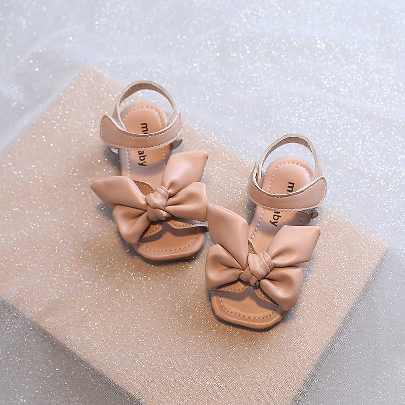 Sandals Girls Sandals 2023 Summer New Little Girl Princess Shoes Children Big Bow Sweet Non-slip Kids Shoes Fashion Soft Beach Sandals R230529
