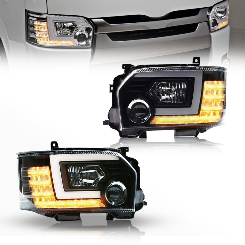 Car Tuning Front Headlights For Toyota Hiace 2005-20 18 Headlight LED Running Lights Bi-Xenon Beam Fog Lights