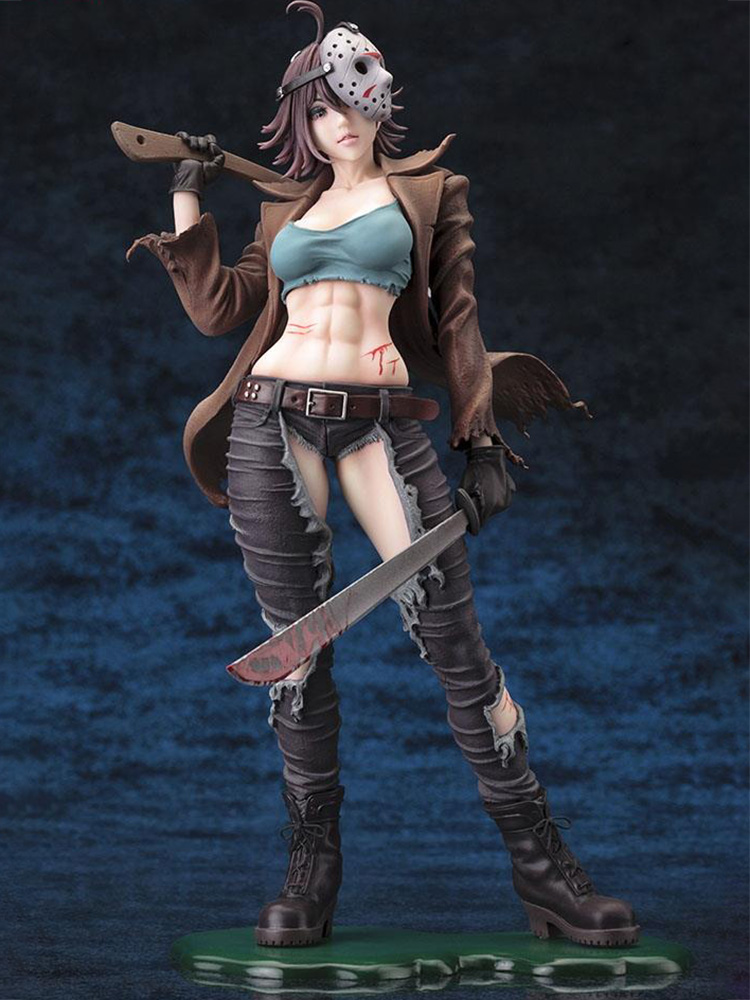 Funny Toys 23CM Freddy Vs Jason Female version PVC Action Figure Anime Horror Bishoujo Jason Voorhees 2nd Edition Figure Model T