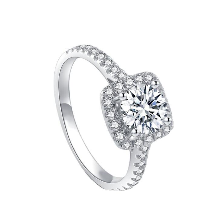 2023 Handmade Wedding Rings Luxury Jewelry 925 Sterling Silver Fill Round Cut 5A Cubic Zircon CZ Diamond Gemstones Promise Women Bridal Ring For Lover