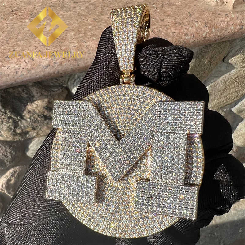 Custom Jewelry Sterling Silver 925 Hip Hop Jewelry Vvs Moissanite Diamond Iced Out Letter Pendant