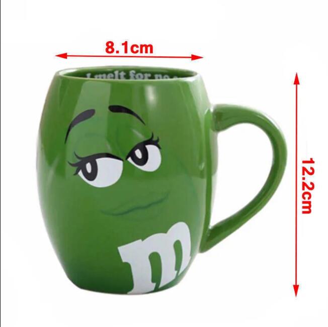 2023 m&m Beans Coffee Mugs Tea Cups and Mugs Cartoon Cute Expression Mark Large Capacity 600mL Drinkware Christmas Gifts