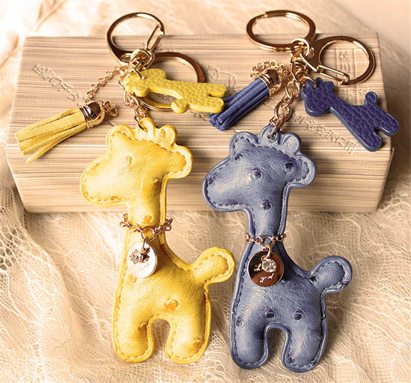 Key Rings Fancy Fantasy Giraffe Tassel Keychain Trinket Keyholder New Innovation Project Bag Pendant Chaveiro Llaveros G230526