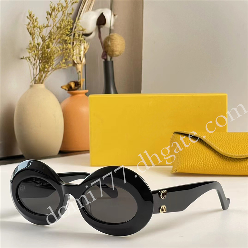 High-quality Fashion Round Frame Sunglasses With Gold Metal Logo for Women or Men