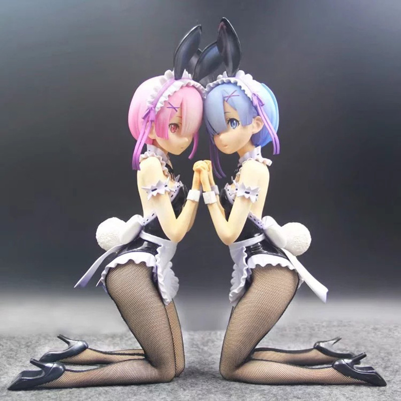 Funny Toys Re Zero Starting Life in Another World Ram Rem Bunny Ver. PVC Action Figure Anime Sexy Figure Model Toys Doll Gift