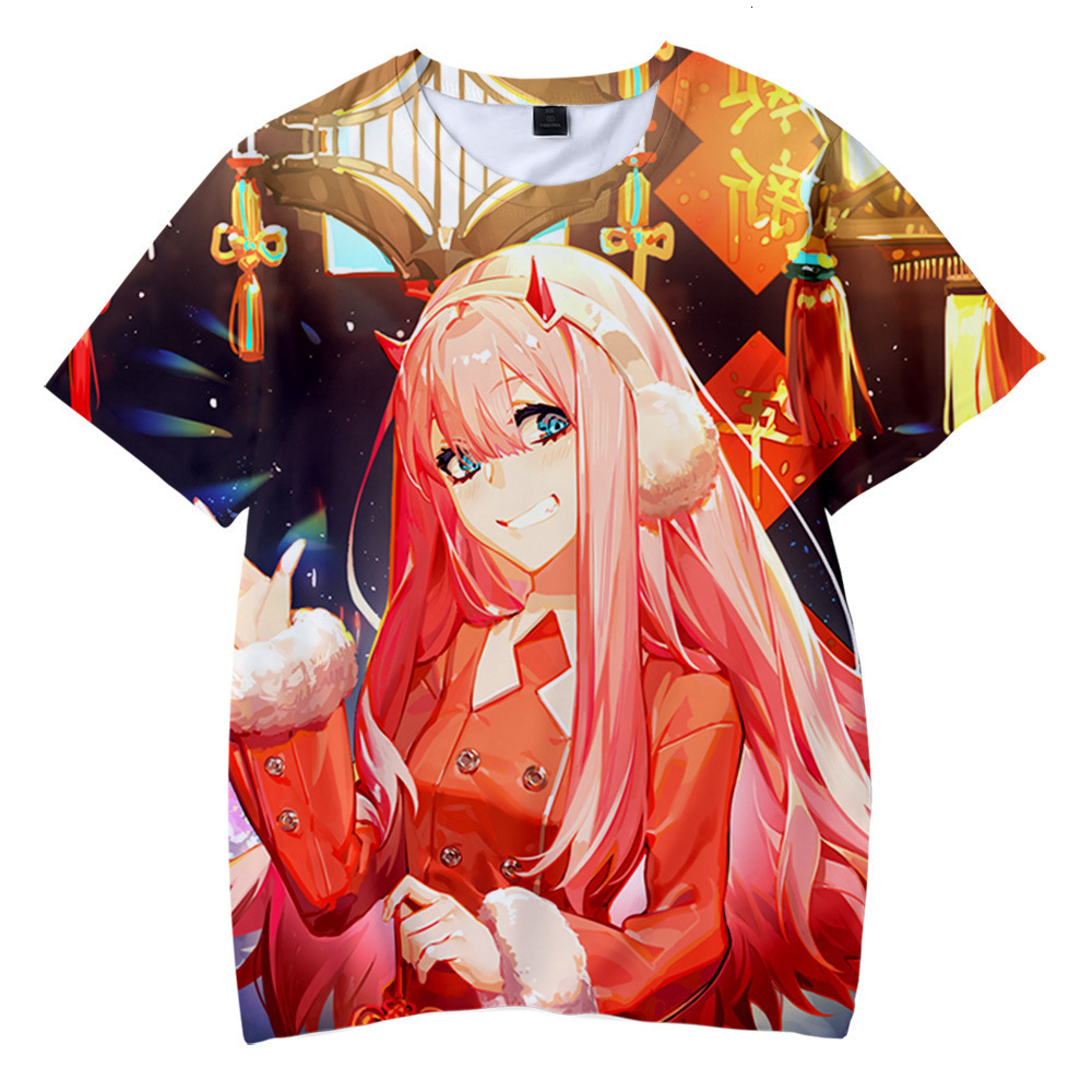 Men's Tracksuits Darling In The Franxx T Shirts Anime Girl Zero Two 3D Printed Streetwear Men Women Fashion Oversized T Shirt Harajuku Tees Tops 