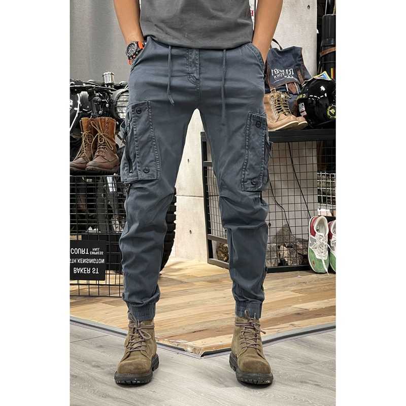 Pants Camouflage Navy Trousers harem Y2K tactical military cargo pants Men's technical clothing High quality outdoor hip-hop work stack Flat nood