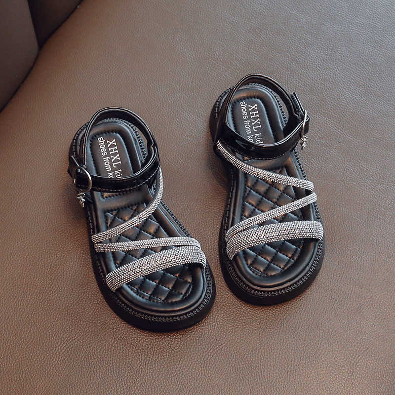 Sandals Girls Shoes 2023 Children Girl Slides Summer Rhinestone Dreamlike Princess Sandals Wedding Party Shoes Child R230529