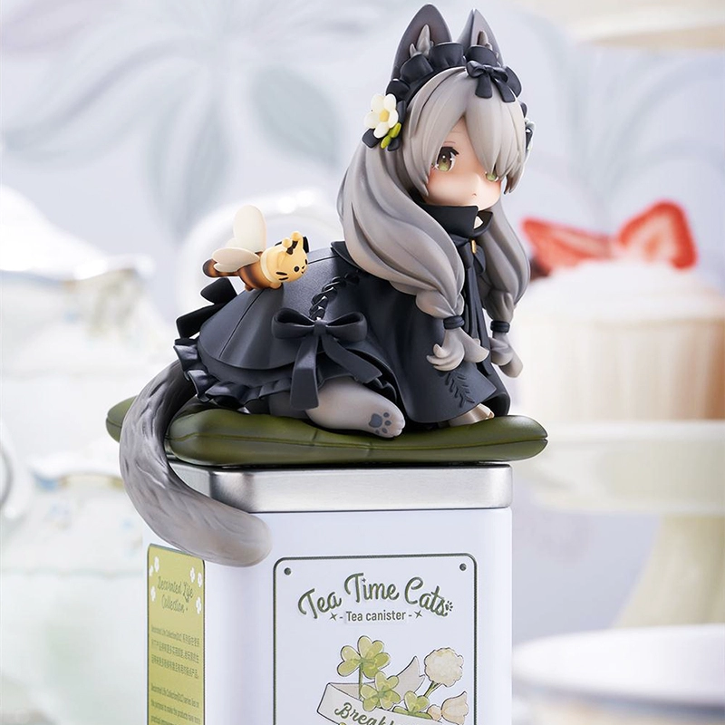 Funny Toys RIBOSE STAR Kageboshi Tabby PVC Action Figure Anime Cat Tea Party Cat Teapot Cat Figure Model Toys Doll Gift