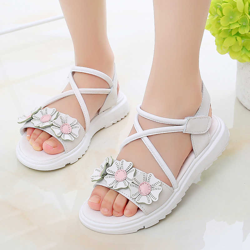 Sandals Sandals Summer Kids Shoes Fashion Sweet Princess Flower Children Sandals for Girls Toddler Baby Soft Breathable Girl Shoes R230529