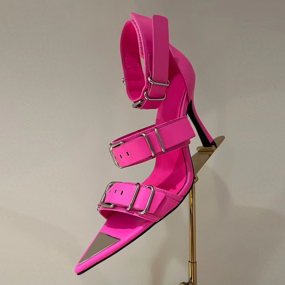 Latest Fashion Pointed High Heel Sandals with Metal Buckle Decoration Stiletto Heel party Pink high-heeled shoes 10cm Dress dinner shoes Luxury Designer Sandals
Latest Fashion Pointed High Heel Sandals with Metal Buckle Decoration Stiletto Heel party Pink high-heeled shoes 10cm Dress dinner shoes Luxury Designer Sandals