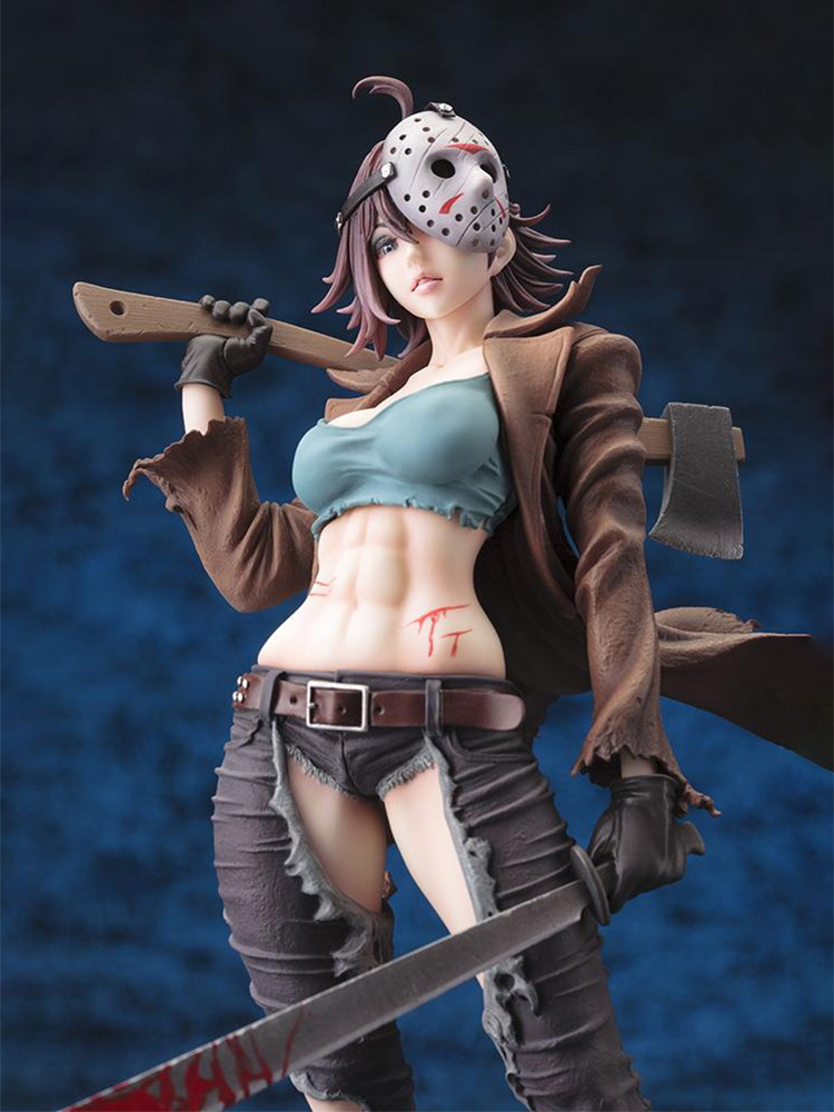 Funny Toys 23CM Freddy Vs Jason Female version PVC Action Figure Anime Horror Bishoujo Jason Voorhees 2nd Edition Figure Model T