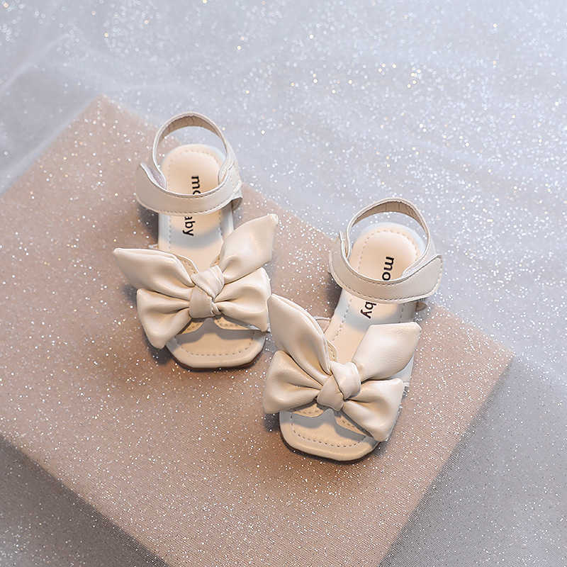 Sandals Girls Sandals 2023 Summer New Little Girl Princess Shoes Children Big Bow Sweet Non-slip Kids Shoes Fashion Soft Beach Sandals R230529