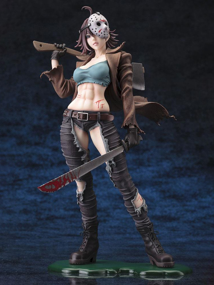 Funny Toys 23CM Freddy Vs Jason Female version PVC Action Figure Anime Horror Bishoujo Jason Voorhees 2nd Edition Figure Model T