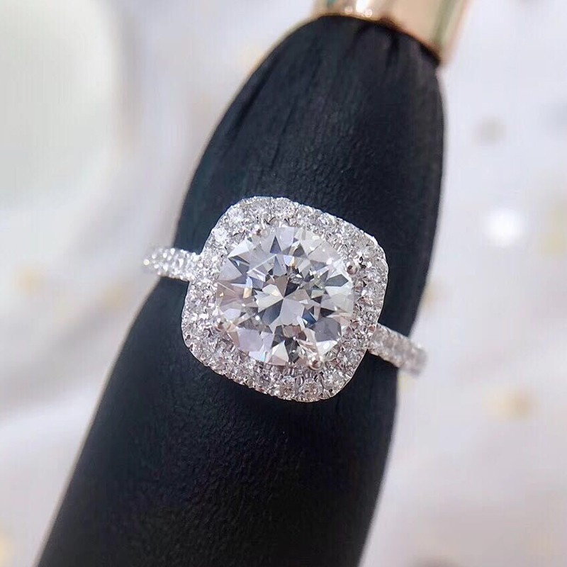 2023 Handmade Wedding Rings Luxury Jewelry 925 Sterling Silver Fill Round Cut 5A Cubic Zircon CZ Diamond Gemstones Promise Women Bridal Ring For Lover