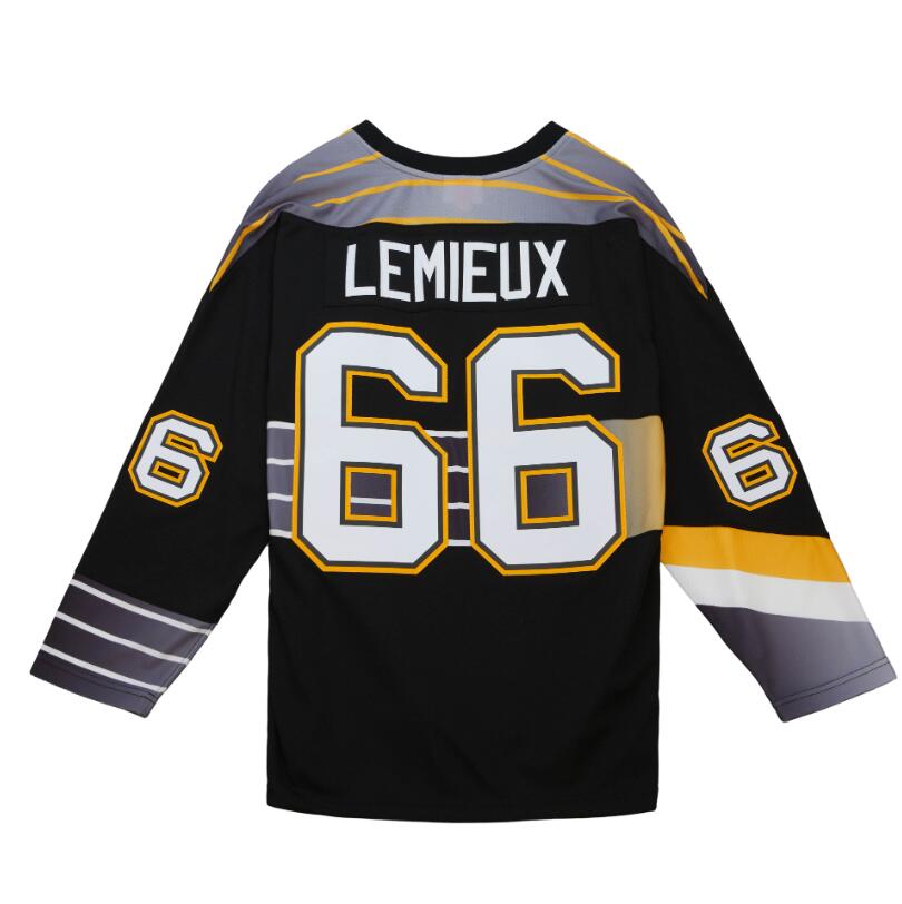 66 Lemieux Stitched Hockey Jersey Mitchell & Ness 1996-97 black Men Women Youth S-3XL retro jerseys, Stitched jersey