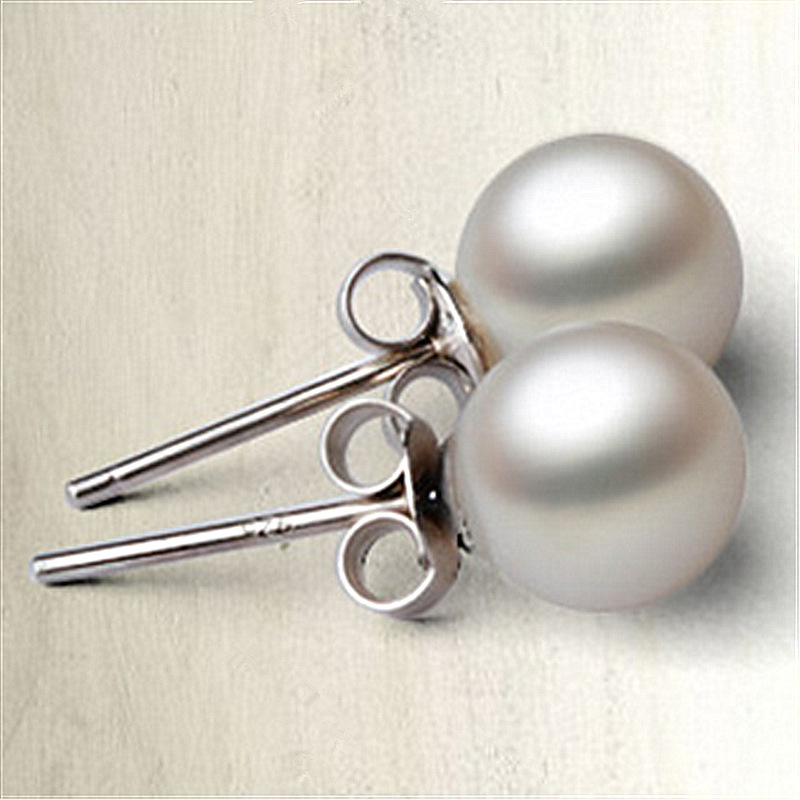 Vintage Classic Women's Pearl Stud Earrings - S925 Silver Luxury Fashion for Weddings & Parties